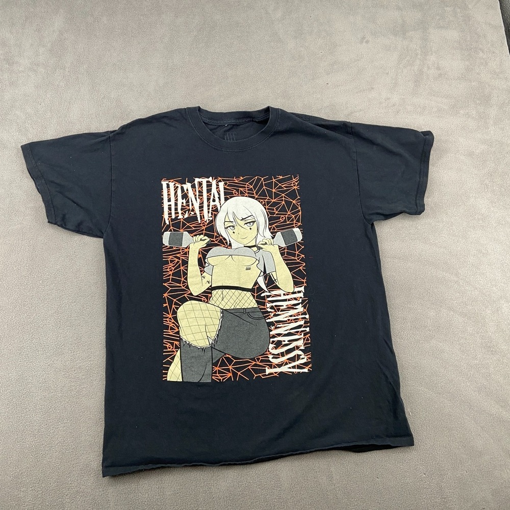 Spencer's T Shirt Womens‎ Large Black Cotton Graphic Anime Hentai Hennessey